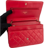 Chanel Quilted Leather Boy Wallet On Chain Crossbody Bag