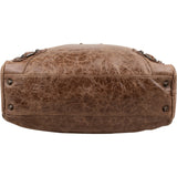 Balenciaga Brown Leather Paper Bag Tote City Handbag