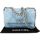 Chanel 19 Quilted Denim Single Flap Crossbody Bag