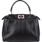 Fendi Black Leather Peekaboo Handbag - vintageandkickz