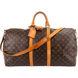 Louis Vuitton Monogram Canvas Keepall 55 Bandoulière Travel Bag