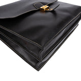 Hermès Noir Courchevel Leather Sac à Dépêches Business Handbag