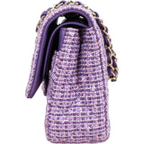 Chanel Quilted Sequin Tweed Medium Double Flap Shoulder Bag