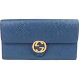 Gucci Pebbled Leather Interlocking GG Continental Wallet