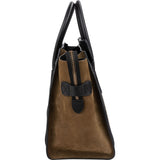 Céline Suede Tricolor Leather Luggage Handbag