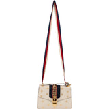Gucci Grained Leather Sylvie Bee Star Web Crossbody Bag
