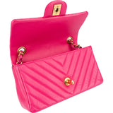 Chanel Quilted Chevron Lambskin Small Single Flap Crossbody Bag