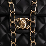Chanel Quilted Lambskin East West Single Flap Shoulder Bag
