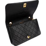 Chanel Quilted Lambskin 24K Gold Turnlock Single Flap Crossbody Bag - vintageandkickz