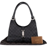 Gucci Monogram GG Black Canvas Jackie Shoulder Bag