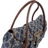 Celine Denim Macadam Monogram Buckle Handbag