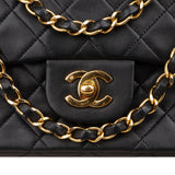 Chanel Quilted Lambskin 24K Gold Small Double Flap Shoulder Bag