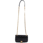 Chanel Quilted Lambskin Pearl Mini Single Flap Crossbody Bag - vintageandkickz