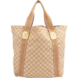 Gucci Monogram GG Canvas Metallic Web Large Tote Handbag