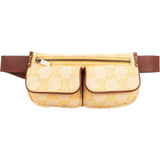 Celine Monogram Triomphe Canvas Leather Double Pocket Belt Crossbody Bag