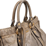 Miu Miu Vitello Lux Leather Tote Handbag