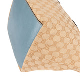Gucci Monogram GG Canvas Blue Web Stripe Shopper Shoulder Bag