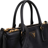 Prada Noir Saffiano Leather Small Galleria Handbag