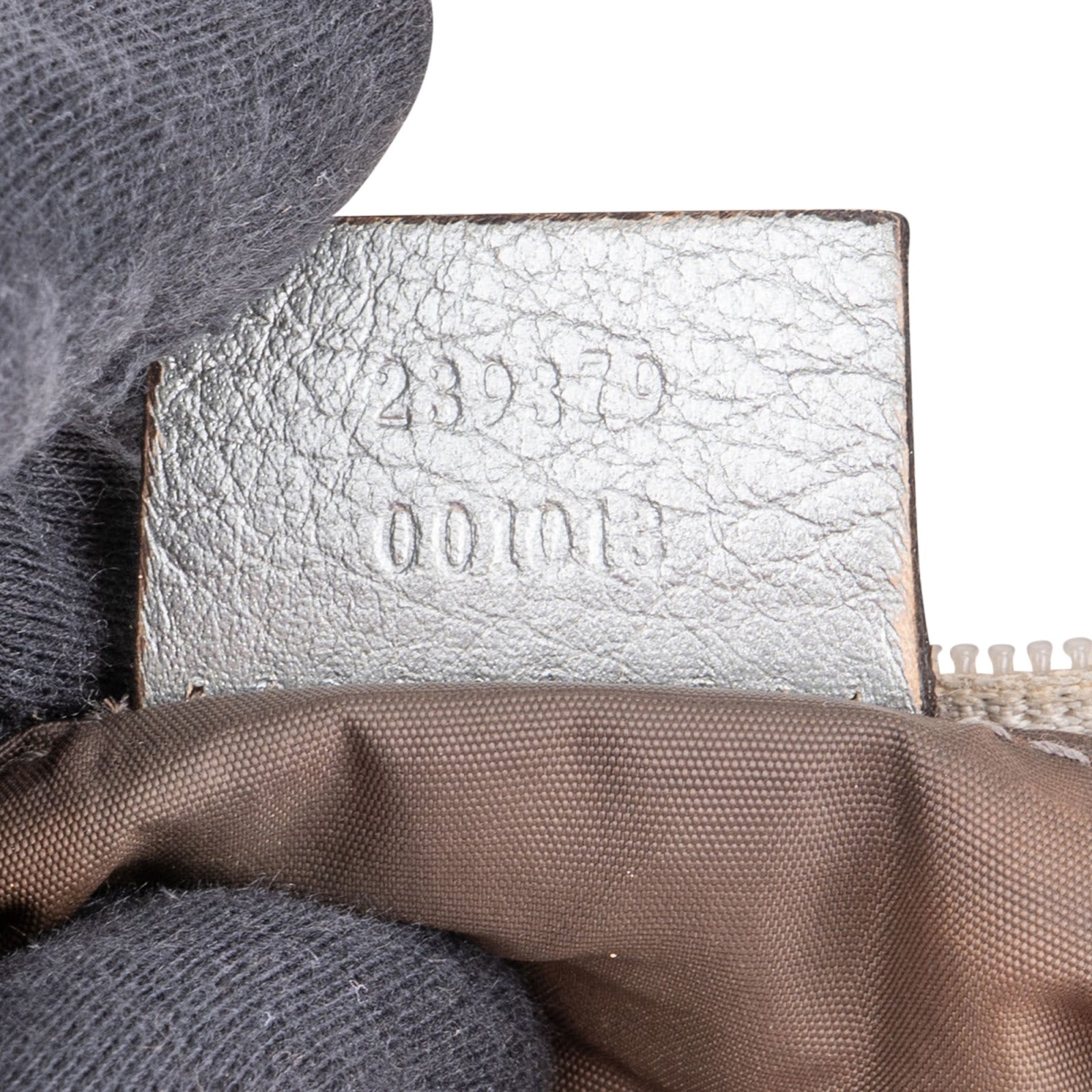 Gucci Silver Guccissima Leather Hobo Shoulder Bag - vintageandkickz