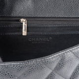 Chanel Quilted Caviar Leather Palladium Maxi Single Flap Crossbody Bag