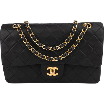 [🔄️B08 / F44] Chanel Quilted Lambskin Medium Double Flap Shoulder Bag - vintageandkickz
