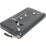 Balenciaga Antracite Arena Leather Classic City Zip Around Wallet