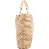 Gucci Monogram GG Canvas Metallic Web Stripe Tote Hobo Handbag