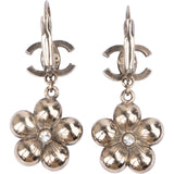 Chanel CC Flower Dangle Earrings