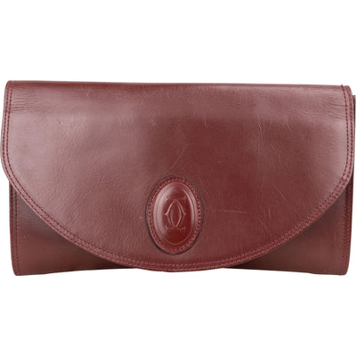 Cartier Bordeaux Leather Clutch