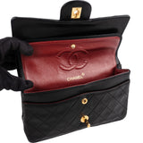Chanel Quilted Lambskin 24K Gold Small Double Flap Shoulder Bag