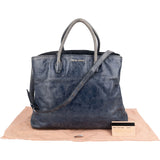 Miu Miu Bluelette Vitello Shine Leather Tote Handbag
