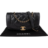 Chanel Quilted Lambskin Diana Single Flap Crossbody Bag
