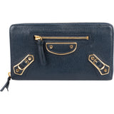 Balenciaga Classic Blue Continental City Zip Around Wallet