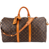 Louis Vuitton Monogram Canvas Keepall 50 Bandoulière Travel Bag