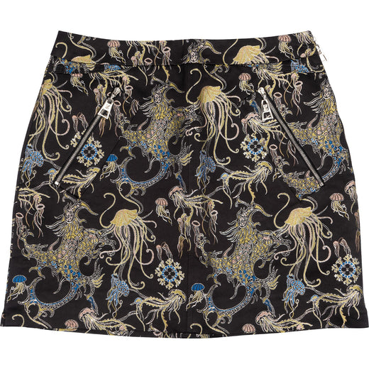 Louis Vuitton Multicolor Black Jacquard Jellyfish Print Zipper Sample Skirt (FR 34 / DE 32)
