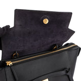 Céline Black Leather Grained Calfskin Belt Handbag