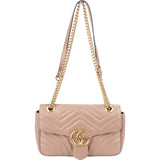 Gucci Matelassé Leather GG Marmont Crossbody Bag