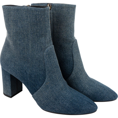 Saint Laurent Blue Denim Ankle Boots (37)
