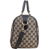 Gucci Monogram GG Canvas Web Stripe Boston 30 Handbag