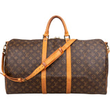 Louis Vuitton Monogram Canvas Keepall 55 Bandoulière Travel Bag