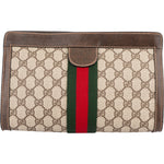Gucci Monogram GG Supreme Web Clutch - vintageandkickz