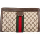 Gucci Monogram GG Supreme Web Clutch - vintageandkickz