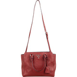 Prada Red Vitello Daino Leather Tote Handbag