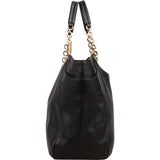 Salvatore Ferragamo Black Leather Gancini Melike Tote Shoulder Bag