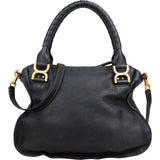 Chloé Black Grained Calfskin Marcie Handbag