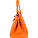 Hermès Orange H Epsom Leather Palladium Birkin 35 Handbag