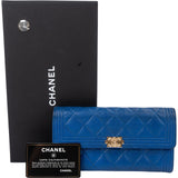 Chanel Quilted Caviar Leather Boy Flap Wallet