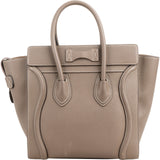 Céline Taupe Grained Calfskin Luggage Handbag