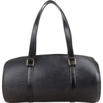 Louis Vuitton Noir Epi Leather Soufflot Handbag - vintageandkickz
