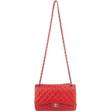Chanel Quilted Caviar Leather Jumbo Double Flap Crossbody Bag